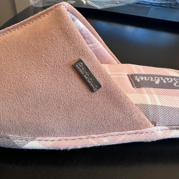 BARBOUR  Baby Pink Suede Upper Simone slippers UK 4 - Picture 7 of 11